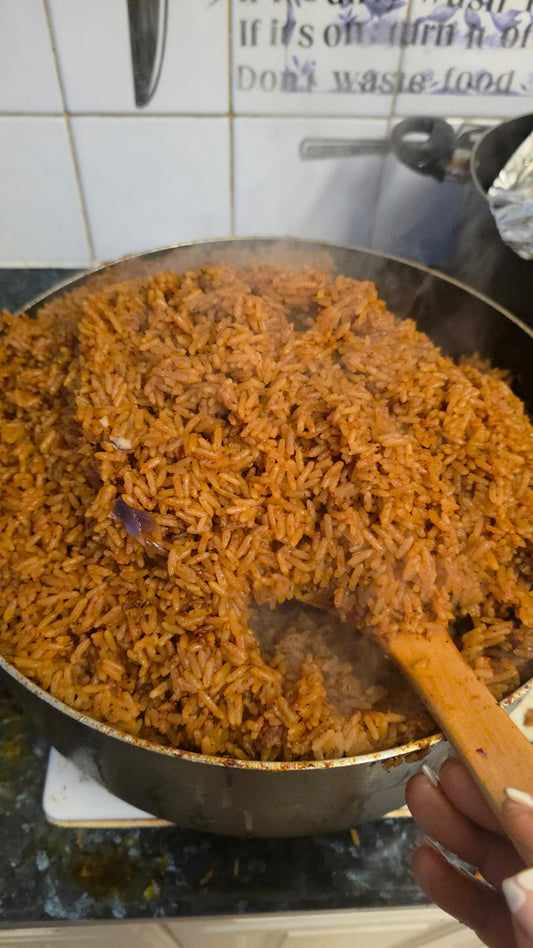 Nigerian jollof Rice with chicken /turkey